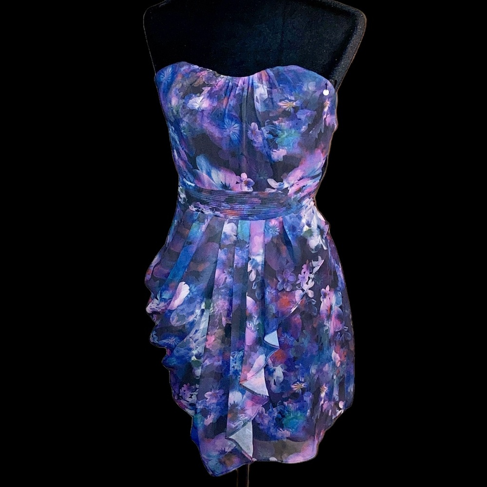 GUESS - Bombay Floral - Strapless Side Zip Dress - Size 4